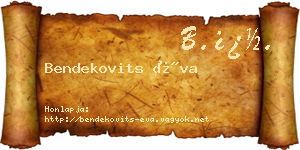 Bendekovits Éva névjegykártya