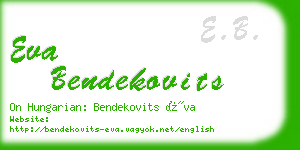 eva bendekovits business card